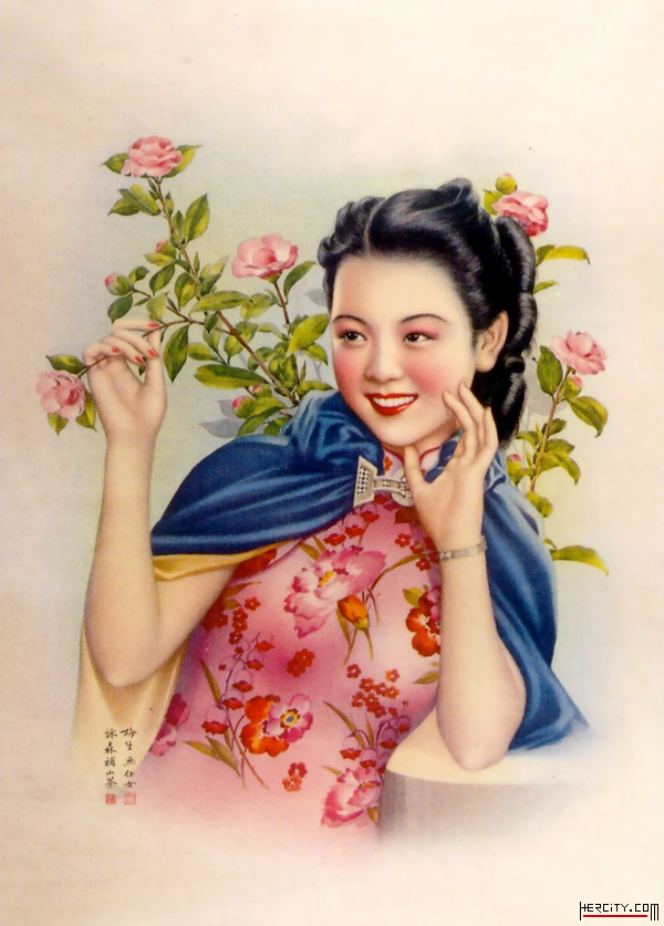 舊旗袍美女畫片[二]
