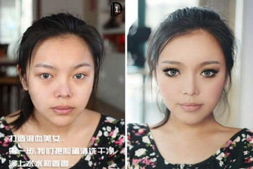 驚艷!網友曬出化妝前后對比照